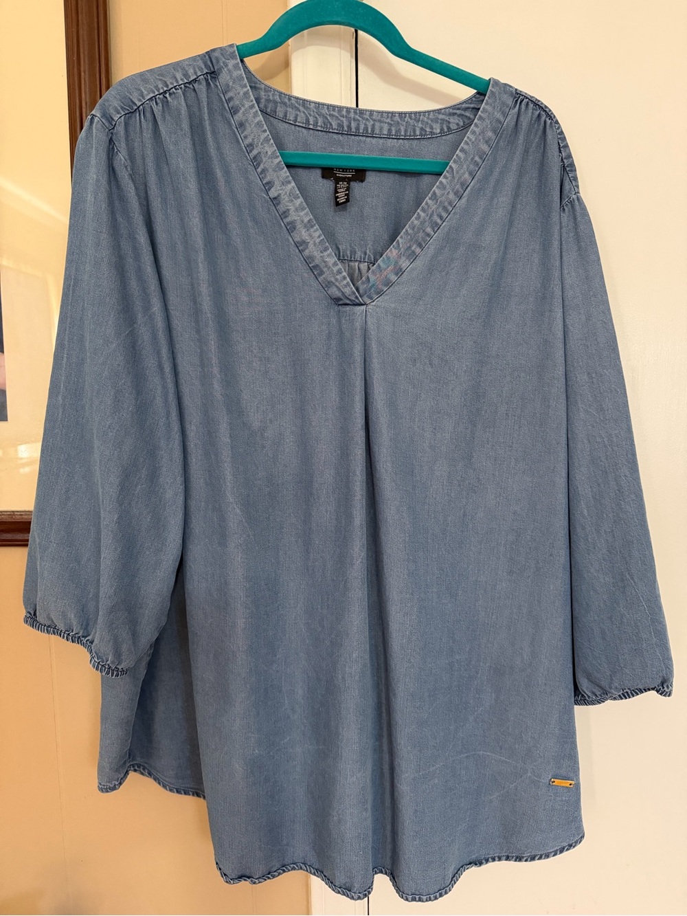 Jones New York 3x denim V neck tunic